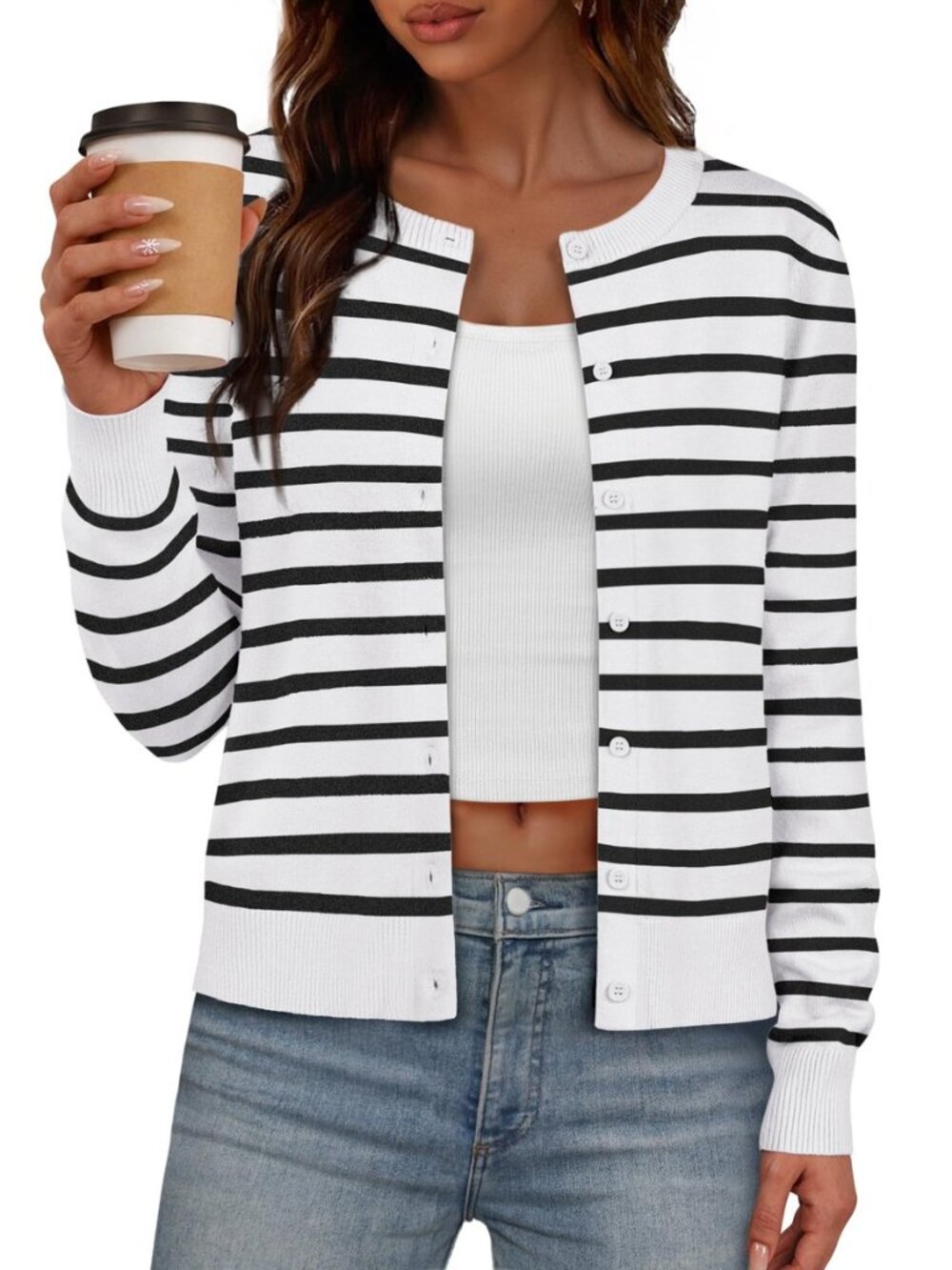 Women's Cardigan Sweaters Long Sleeve Lightweight Button Down Fall Tops